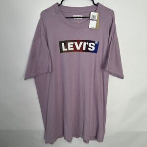 Levi’s Graphic Tee T Shirt Mens Size XXL 2XL Lavender Purple Short Sleeve NWT